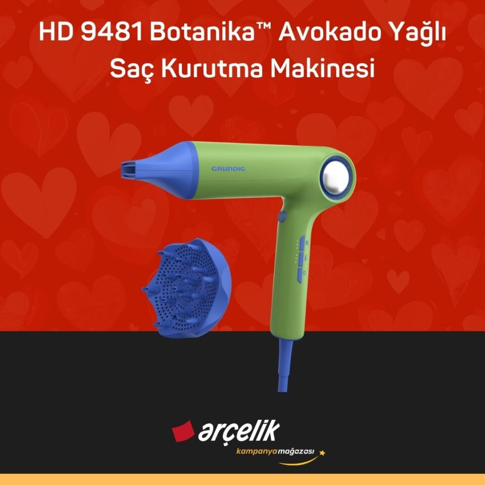 GRUNDIG HD 9481 Botanika™ Avokado Yağlı Saç Kurutma Makinesi