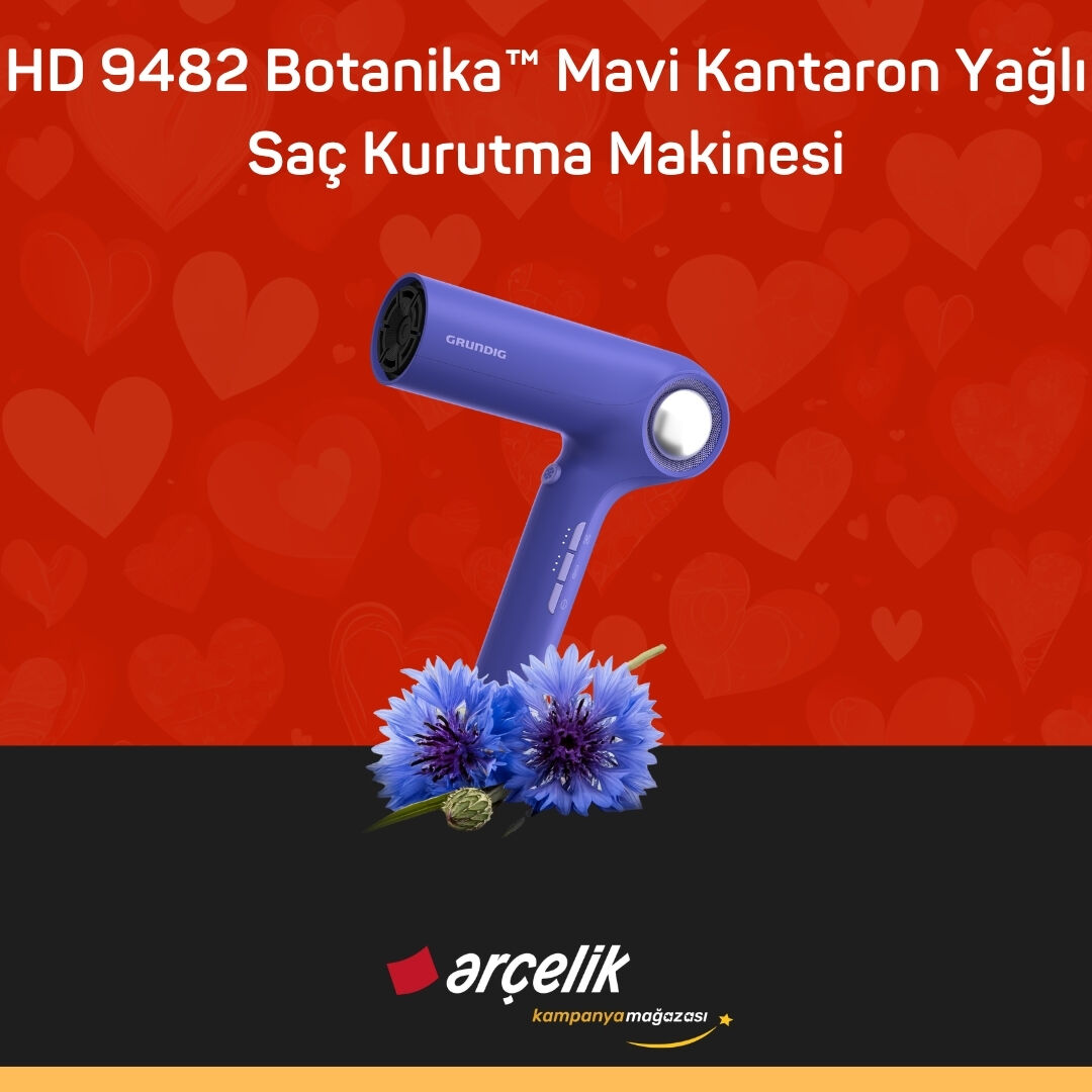 GRUNDIG HD 9482 Botanika™ Mavi Kantaron Yağlı Saç Kurutma Makinesi