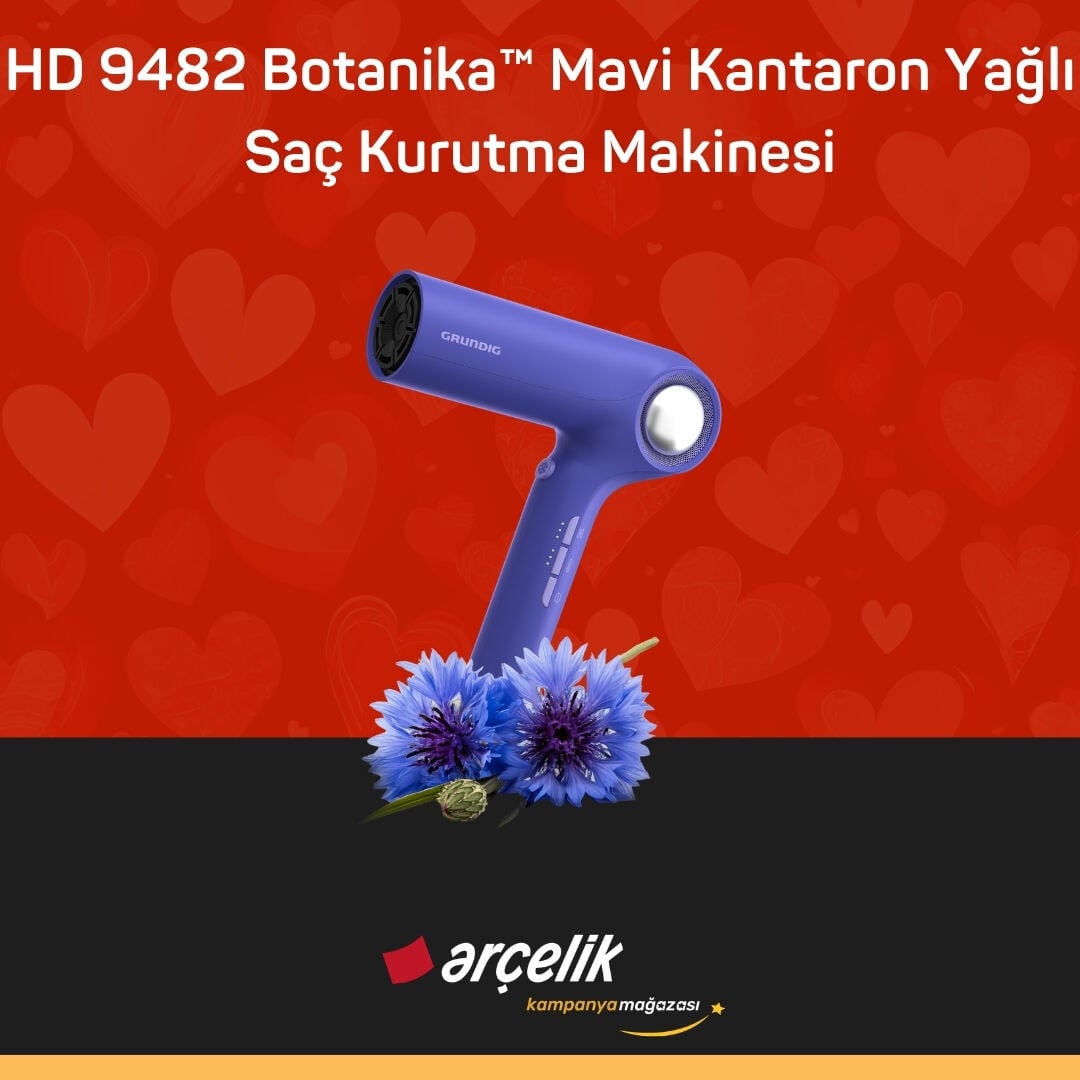 GRUNDIG HD 9482 Botanika™ Mavi Kantaron Yağlı Saç Kurutma Makinesi