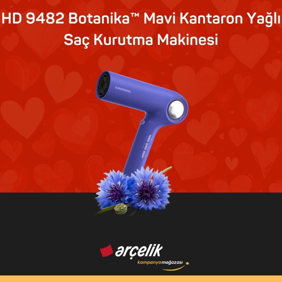 GRUNDIG HD 9482 Botanika™ Mavi Kantaron Yağlı Saç Kurutma Makinesi