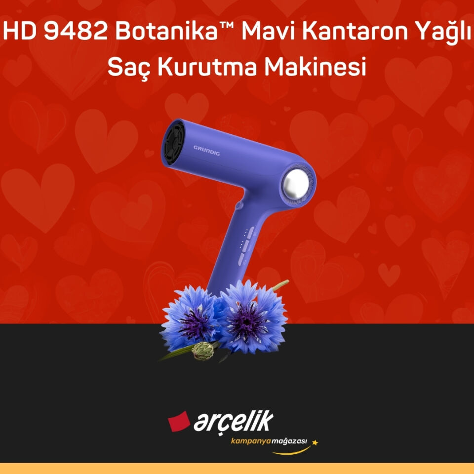 GRUNDIG HD 9482 Botanika™ Mavi Kantaron Yağlı Saç Kurutma Makinesi