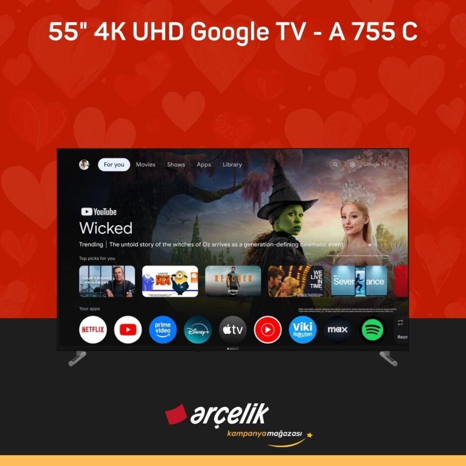 ARÇELİK 7 Serisi 55'' 4K UHD Google TV - A 755 C Smart TV