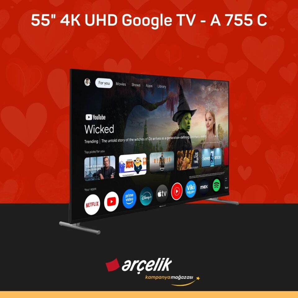 ARÇELİK 7 Serisi 55'' 4K UHD Google TV - A 755 C Smart TV