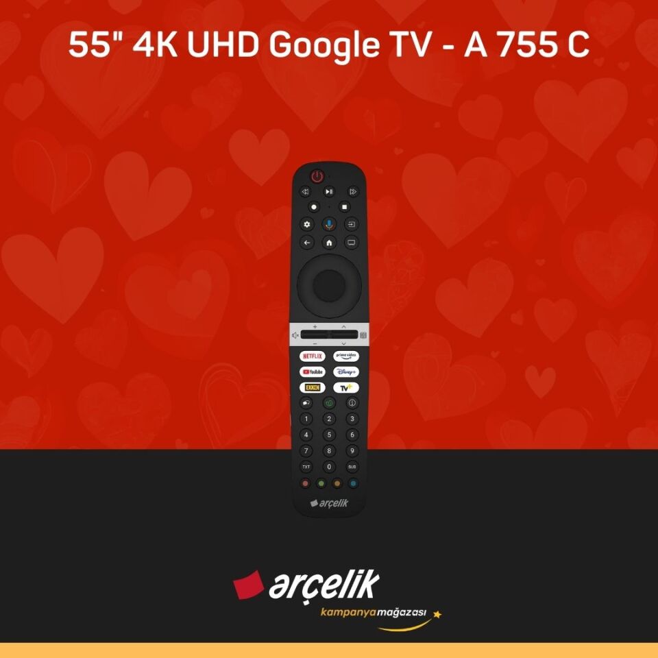 ARÇELİK 7 Serisi 55'' 4K UHD Google TV - A 755 C Smart TV