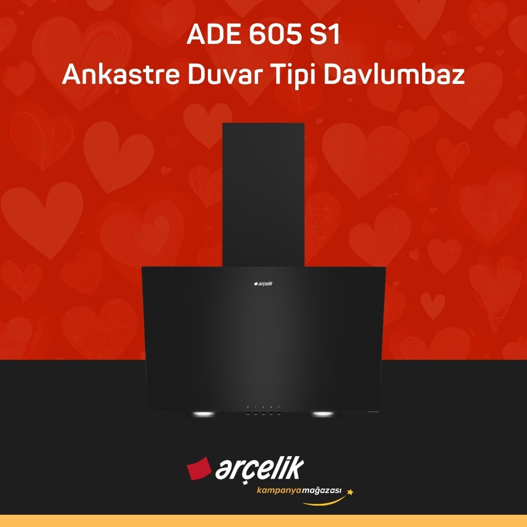 ARÇELİK ADE 605 S1 Ankastre Duvar Tipi Davlumbaz