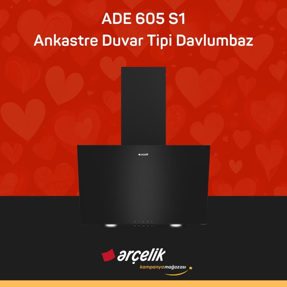 ARÇELİK ADE 605 S1 Ankastre Duvar Tipi Davlumbaz