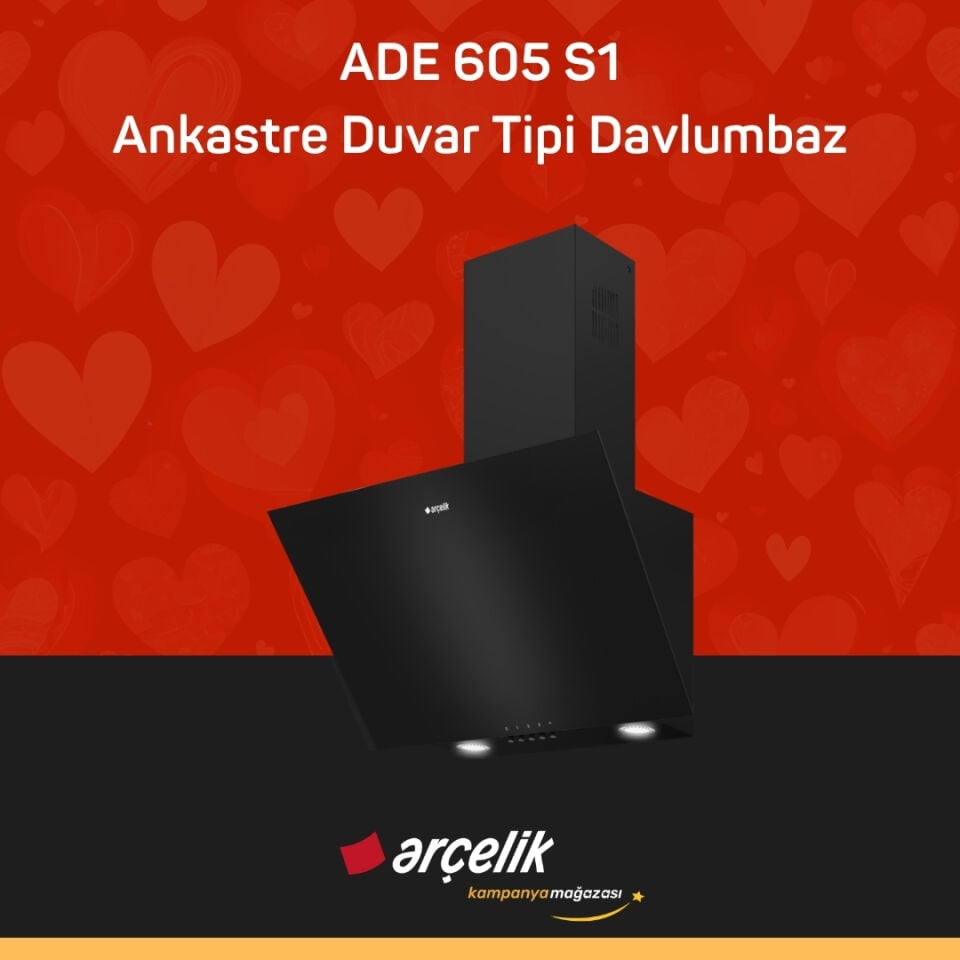ARÇELİK ADE 605 S1 Ankastre Duvar Tipi Davlumbaz