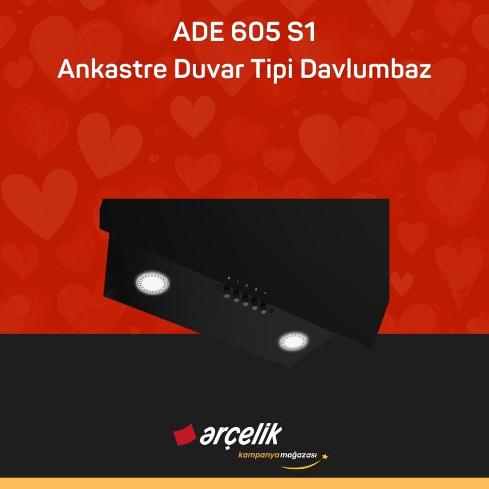 ARÇELİK ADE 605 S1 Ankastre Duvar Tipi Davlumbaz