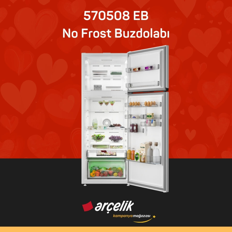 ARÇELİK 570508 EB Üstten Donduruculu Buzdolabı