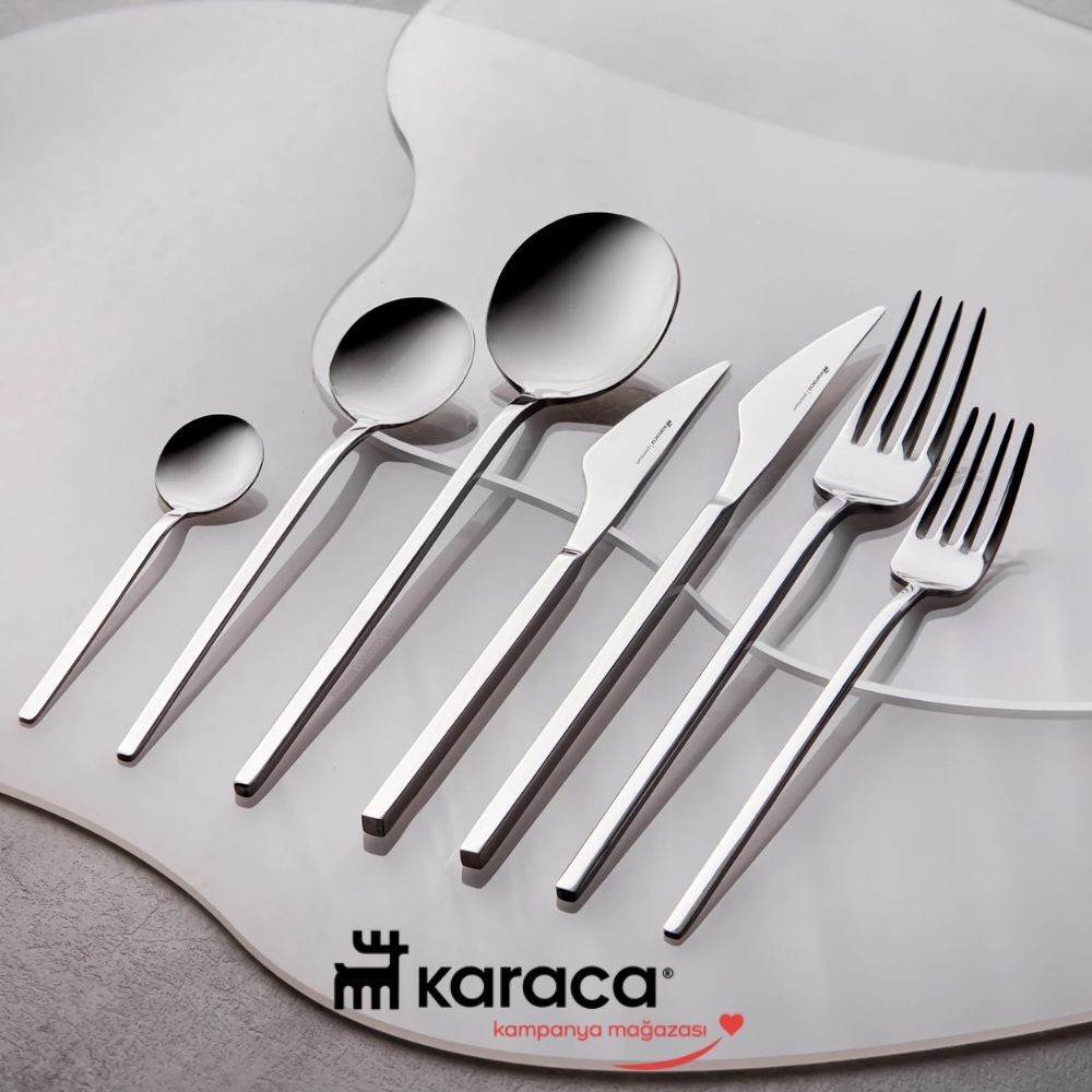 Karaca Premium Fortuna Platin 12 Kişilik 84 Parça Çatal Kaşık Bıçak Takımı