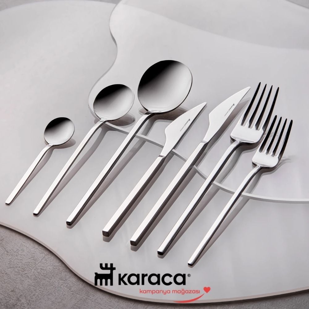 Karaca Premium Fortuna Platin 12 Kişilik 84 Parça Çatal Kaşık Bıçak Takımı