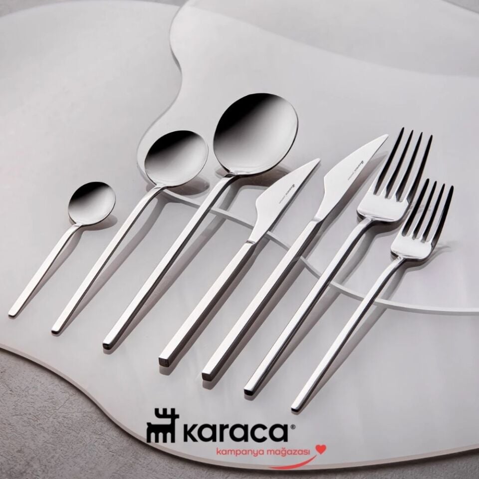 Karaca Premium Fortuna Platin 12 Kişilik 84 Parça Çatal Kaşık Bıçak Takımı