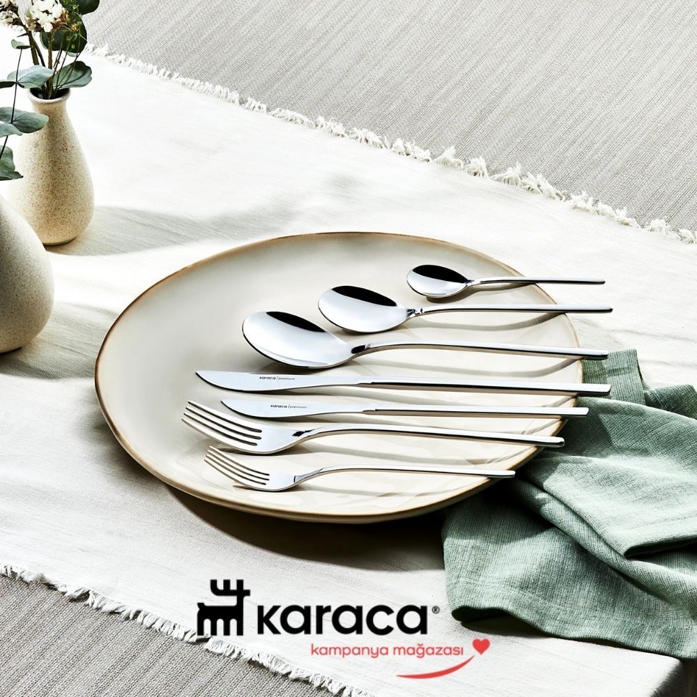 Karaca Premium View Platin 12 Kişilik 84 Parça Çatal Kaşık Bıçak Takımı