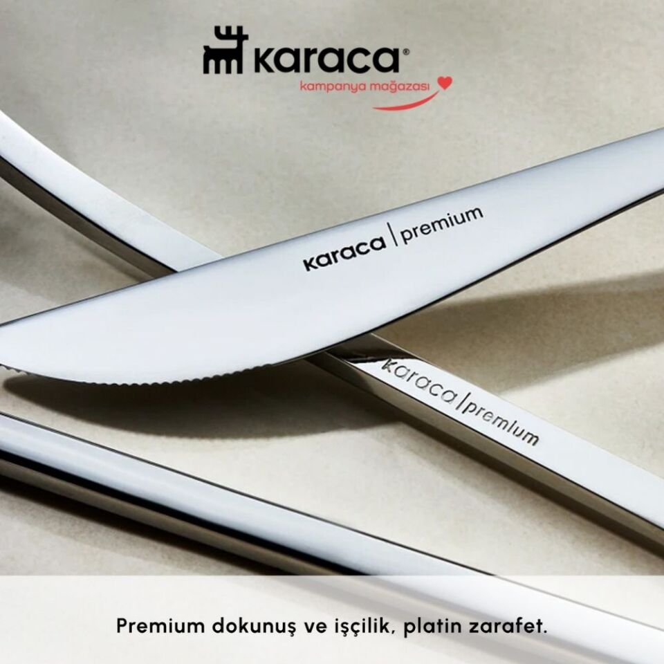 Karaca Premium View Platin 12 Kişilik 84 Parça Çatal Kaşık Bıçak Takımı