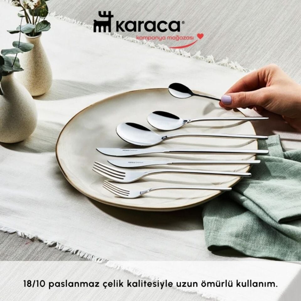 Karaca Premium View Platin 12 Kişilik 84 Parça Çatal Kaşık Bıçak Takımı