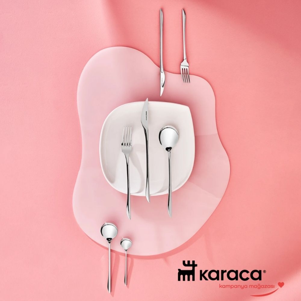 Karaca Premium Platin Von 12 Kişilik 84 Parça Çatal Kaşık Bıçak Takımı