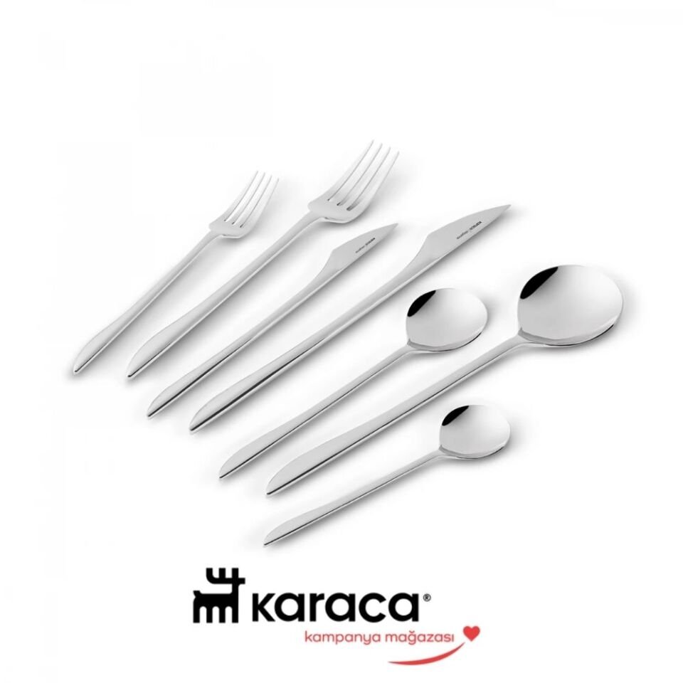Karaca Premium Platin Von 12 Kişilik 84 Parça Çatal Kaşık Bıçak Takımı