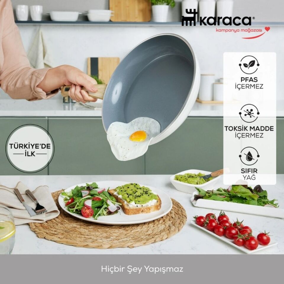 Karaca x Refika Swiss Crystal 15 Parça Tencere Seti Creamy