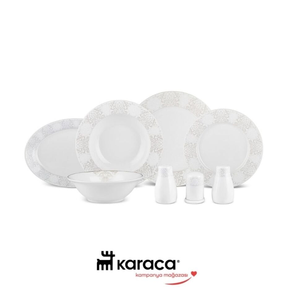 Karaca Forever Bone Olio 53 Parça 12 Kişilik Yemek Takımı