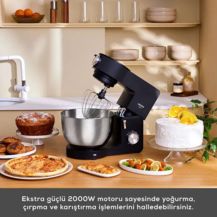 Karaca Multichef Ultra Kıyma Çekme/Sucuk-Sosis/İçli Köfte Aparatlı Hamur Yoğurma Makinesi Black 2000W 8L