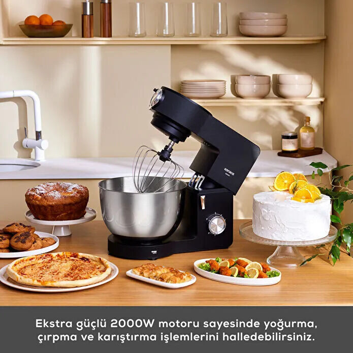 Karaca Multichef Ultra Kıyma Çekme/Sucuk-Sosis/İçli Köfte Aparatlı Hamur Yoğurma Makinesi Black 2000W 8L
