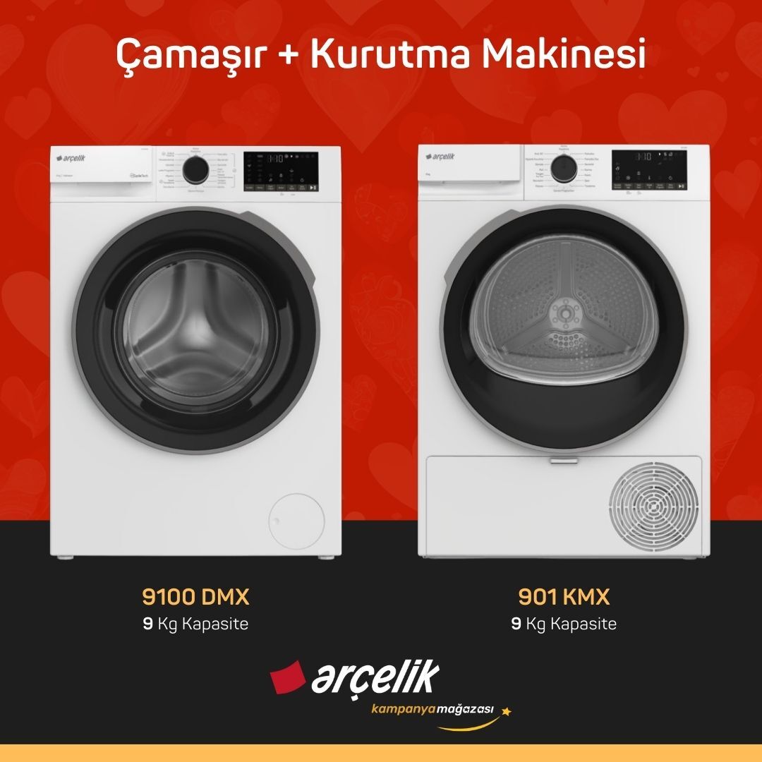 ARÇELİK 9100 DMX Çamaşır Makinesi - 901 KMX Kurutma Makinesi