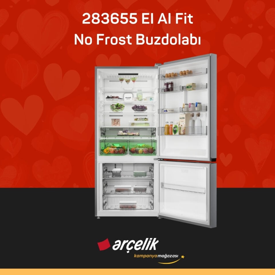 ARÇELİK 283655 EI AI Fit Alttan Donduruculu Buzdolabı