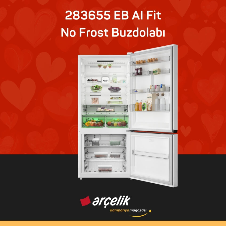 ARÇELİK 283655 EB AI Fit Alttan Donduruculu Buzdolabı