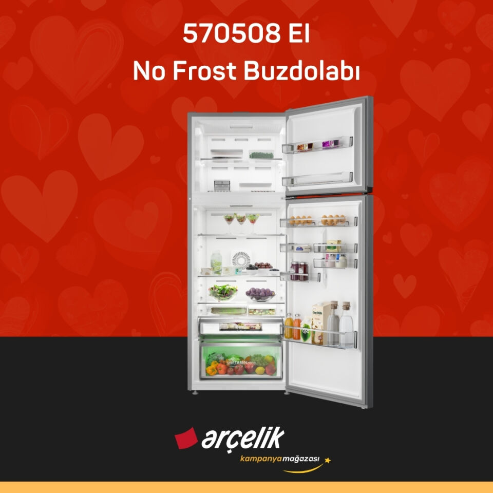 ARÇELİK 570508 EI Üstten Donduruculu Buzdolabı
