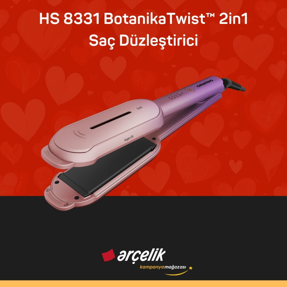 GRUNDIG HS 8331 BotanikaTwist™ 2in1 Saç Düzleştirici