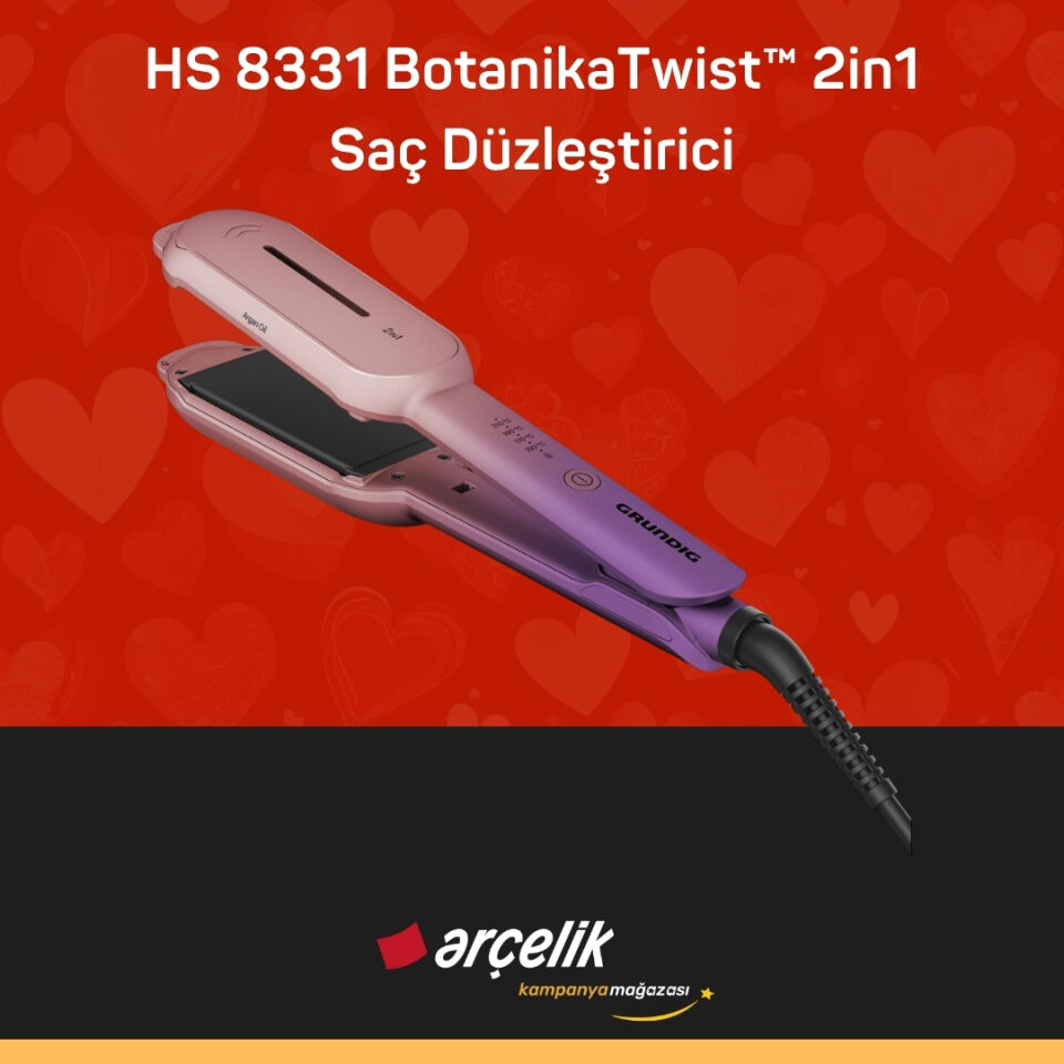GRUNDIG HS 8331 BotanikaTwist™ 2in1 Saç Düzleştirici