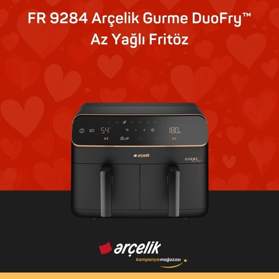 ARÇELİK FR 9284 Arçelik Gurme DuoFry™ Az Yağlı Fritöz