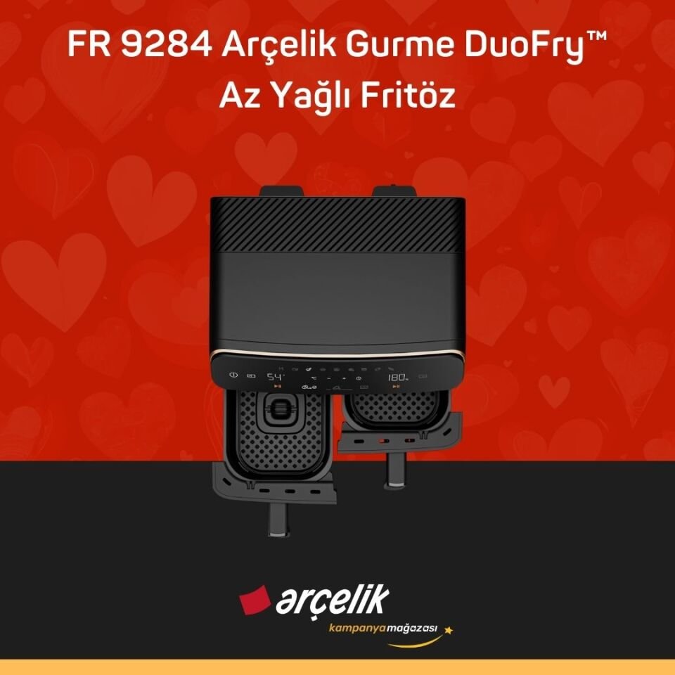 ARÇELİK FR 9284 Arçelik Gurme DuoFry™ Az Yağlı Fritöz