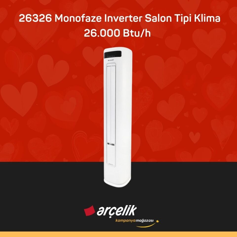 ARÇELİK 26326 Monofaze Inverter Salon Tipi Klima 26.000 Btu/h Salon Tipi Klima