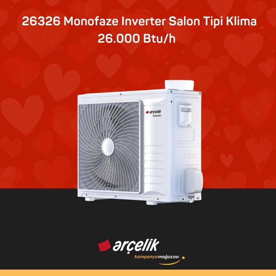 ARÇELİK 26326 Monofaze Inverter Salon Tipi Klima 26.000 Btu/h Salon Tipi Klima
