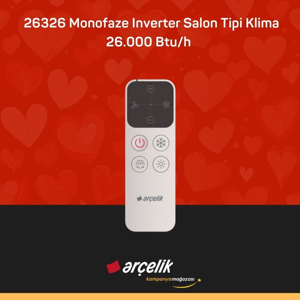 ARÇELİK 26326 Monofaze Inverter Salon Tipi Klima 26.000 Btu/h Salon Tipi Klima