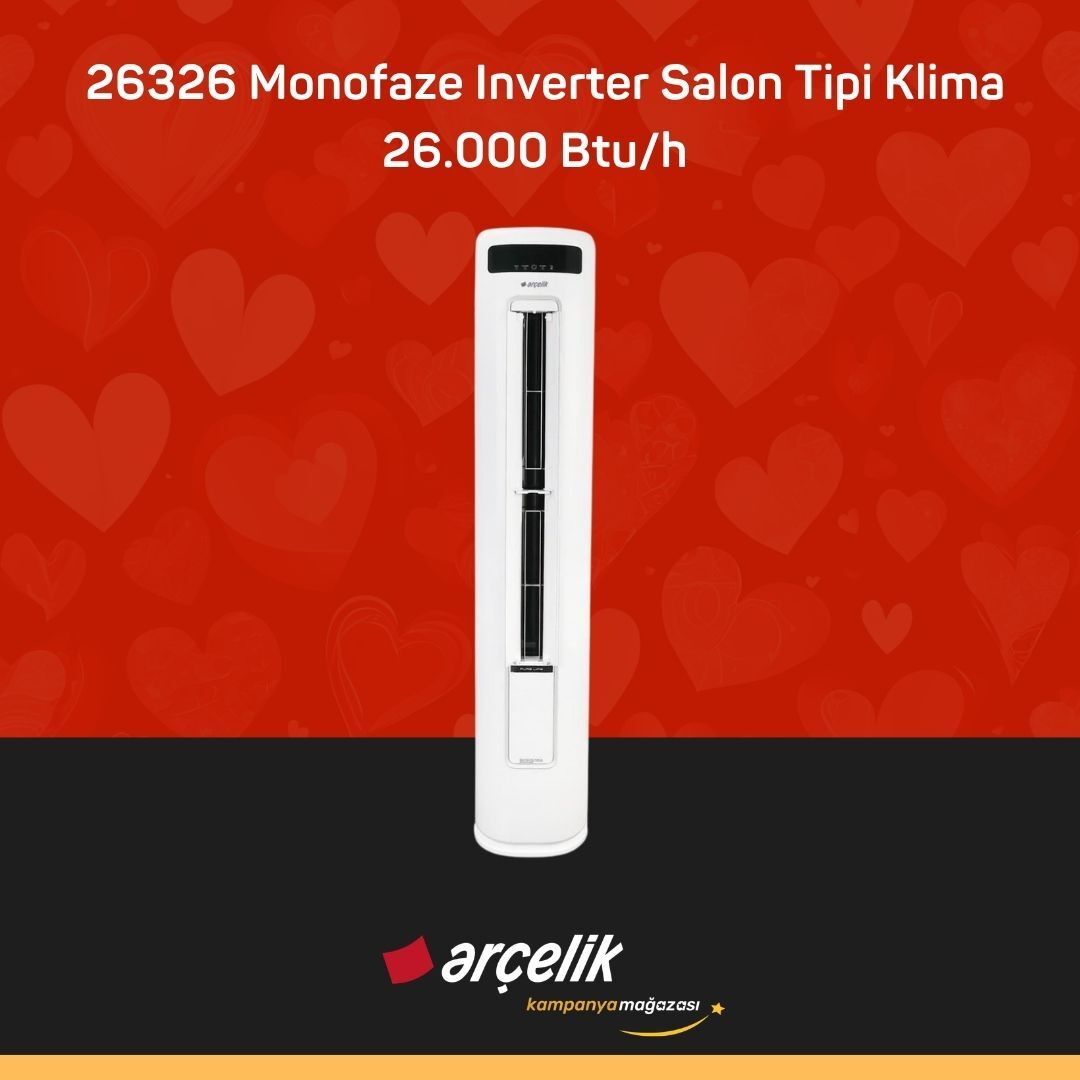 ARÇELİK 26326 Monofaze Inverter Salon Tipi Klima 26.000 Btu/h Salon Tipi Klima