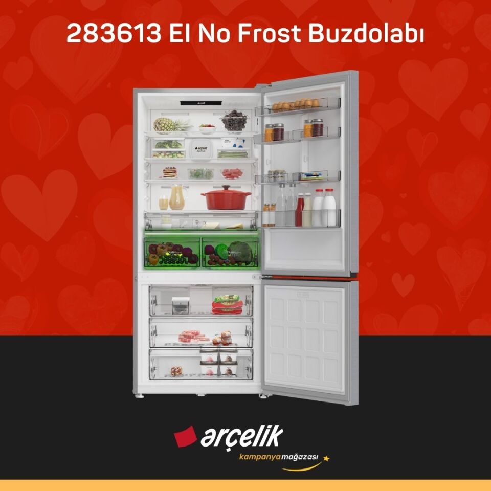 ARÇELİK 283613 EI Alttan Donduruculu Buzdolabı