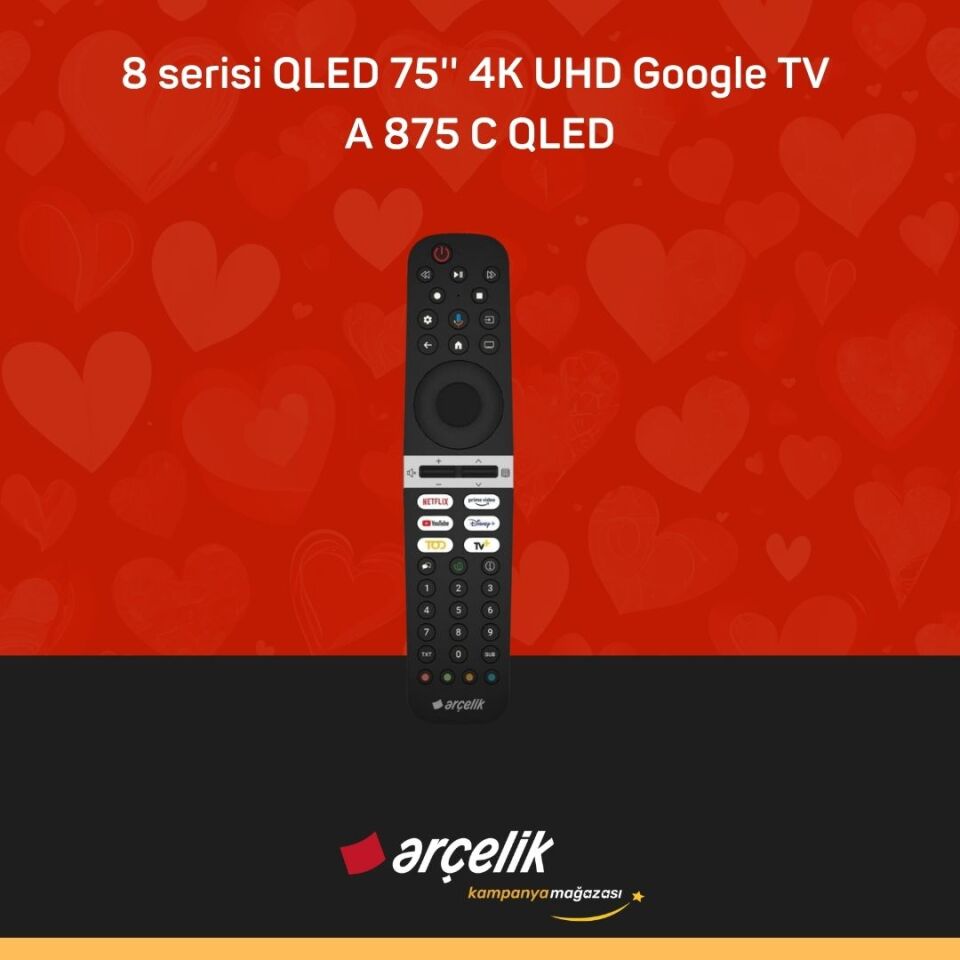ARÇELİK 8 serisi QLED 75'' 4K UHD Google TV - A 875 C QLED