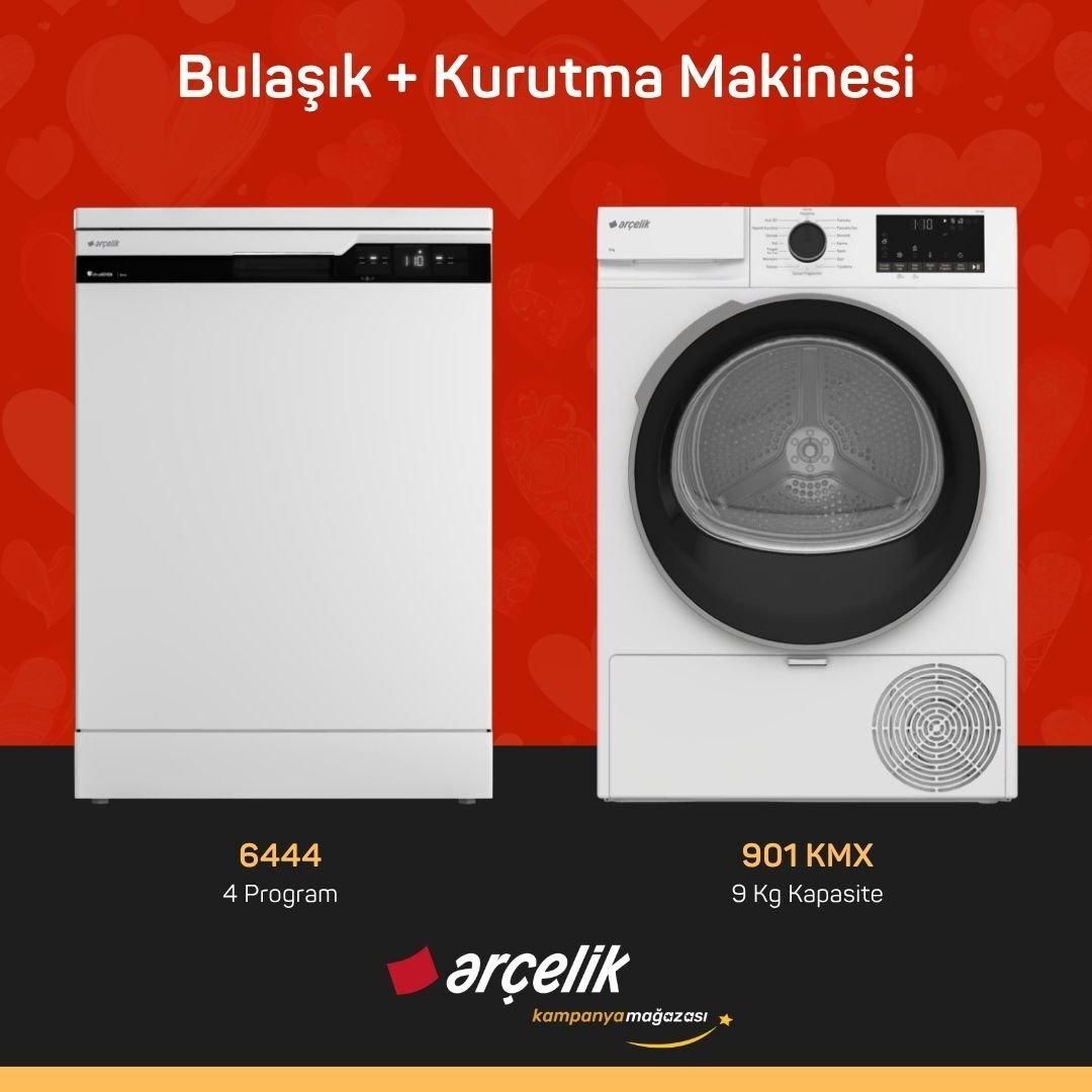 ARÇELİK 6444 Bulaşık Makinesi - 901 KMX Kurutma Makinesi