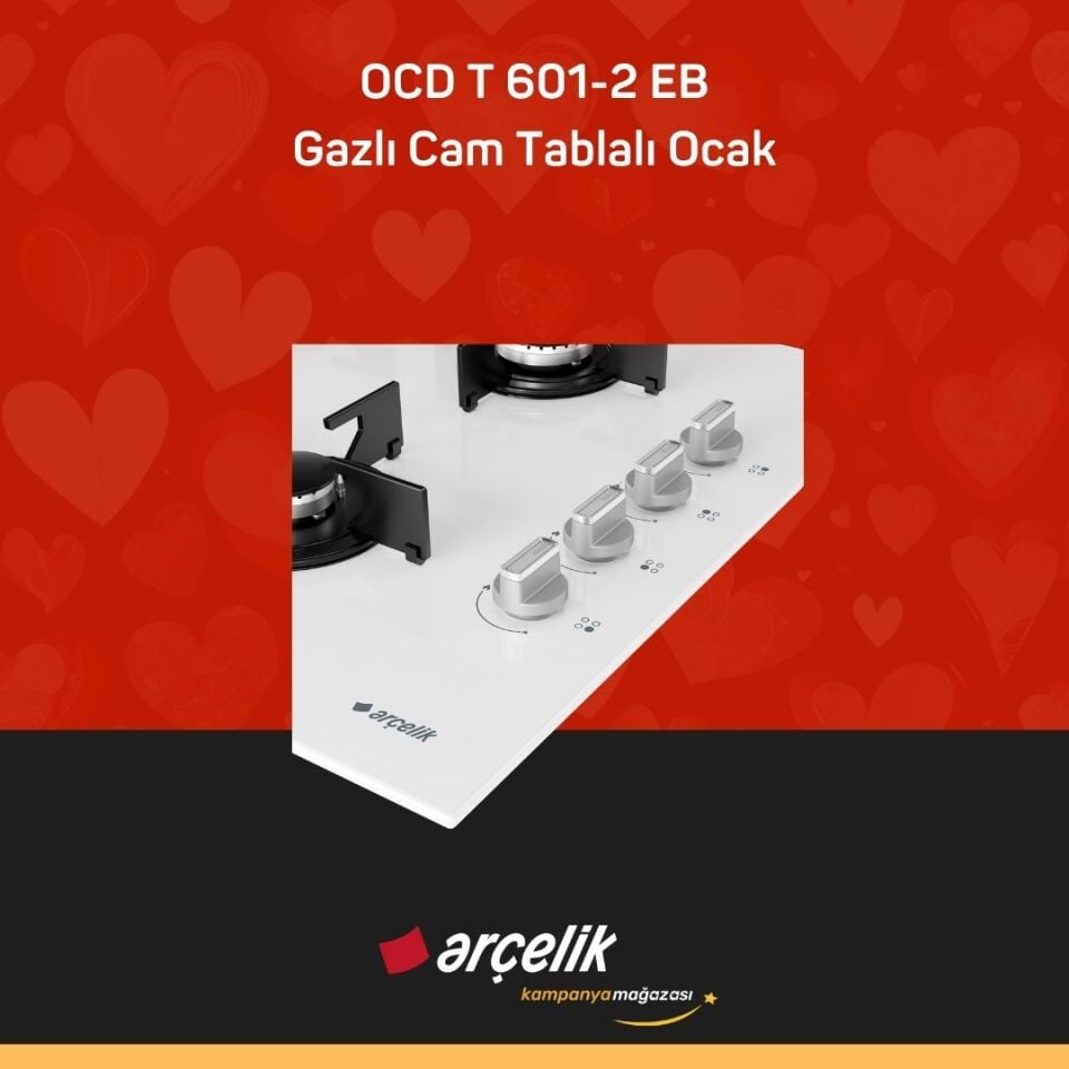 ARÇELİK OCD T 601-2 EB Gazlı Cam Tablalı Ocak