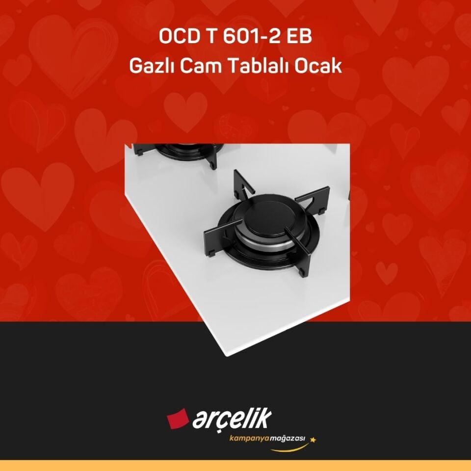 ARÇELİK OCD T 601-2 EB Gazlı Cam Tablalı Ocak