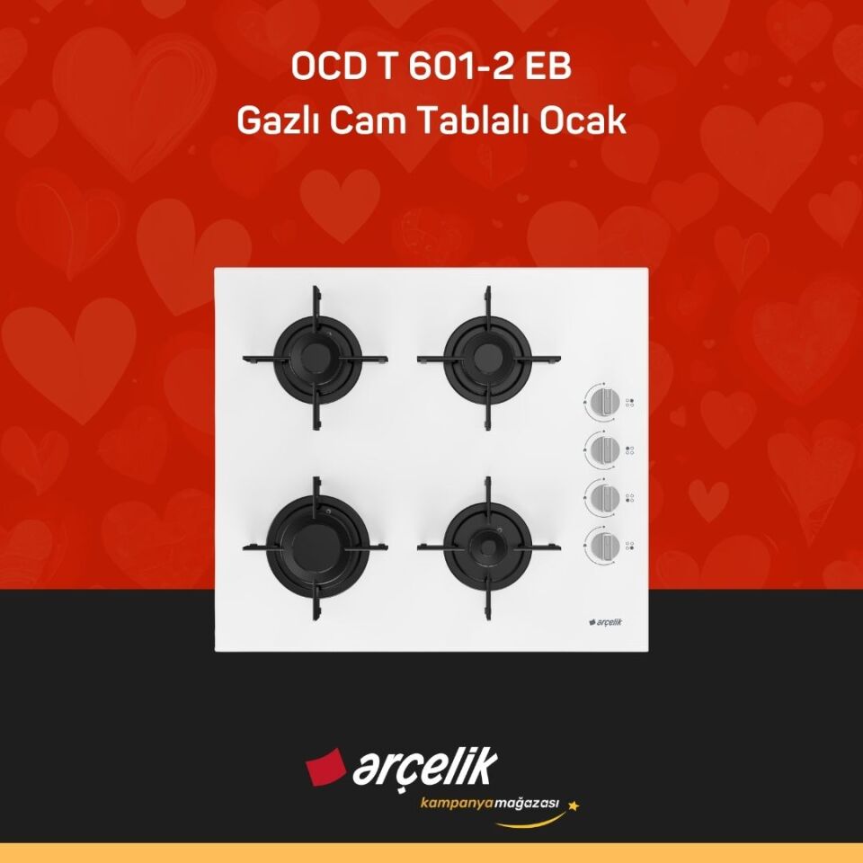 ARÇELİK OCD T 601-2 EB Gazlı Cam Tablalı Ocak