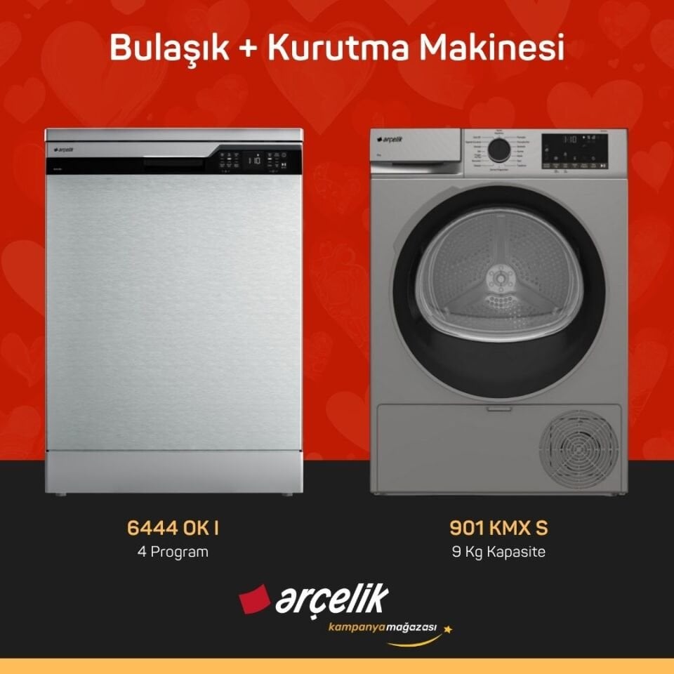 ARÇELİK 6444 OK I Bulaşık Makinesi - 901 KMXS Kurutma Makinesi