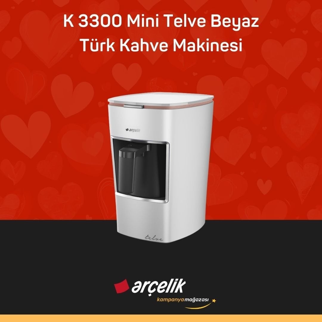 ARÇELİK K 3300 Mini Telve Beyaz Türk Kahve Makinesi