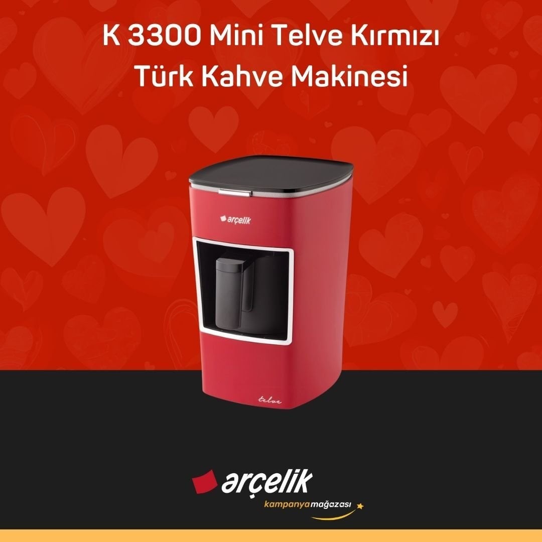 ARÇELİK K 3300 Mini Telve Kırmızı Türk Kahve Makinesi