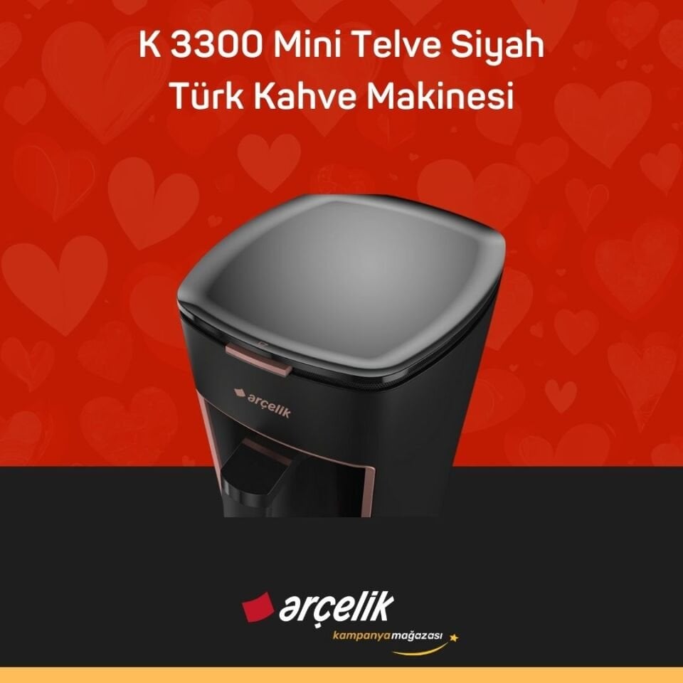 ARÇELİK K 3300 Mini Telve Siyah Türk Kahve Makinesi
