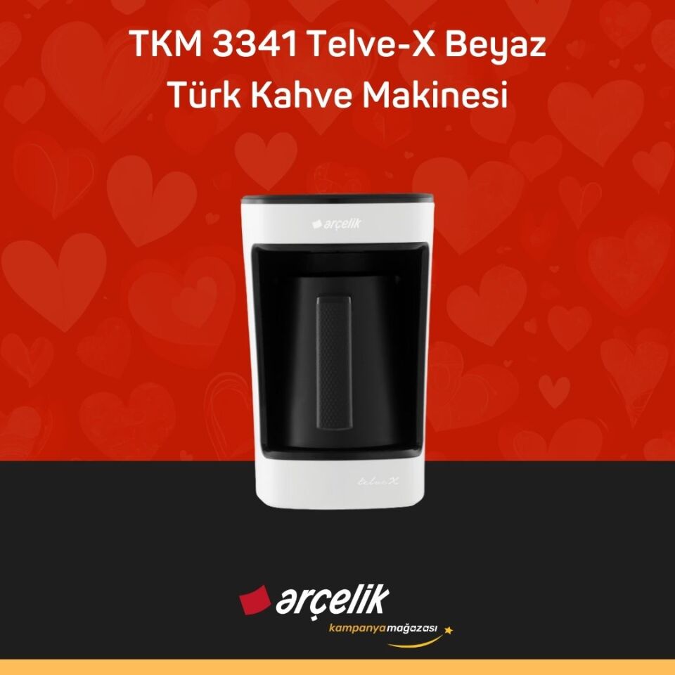 ARÇELİK TKM 3341 Telve-X Beyaz Türk Kahve Makinesi