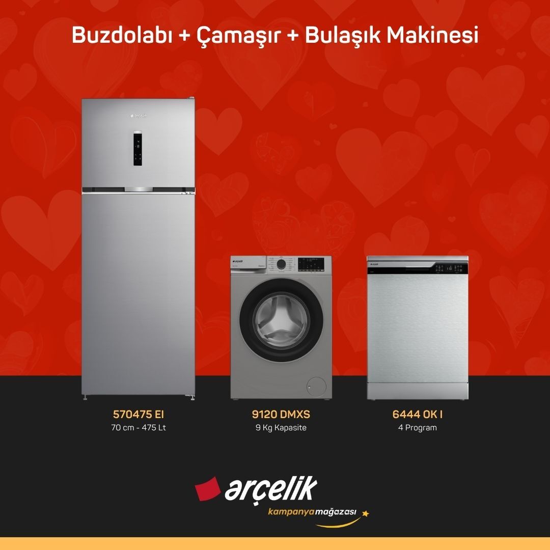 ARÇELİK 3'lü Çeyiz Paketi ( 570475 EI - 9120 DMXS - 6444 OK I )