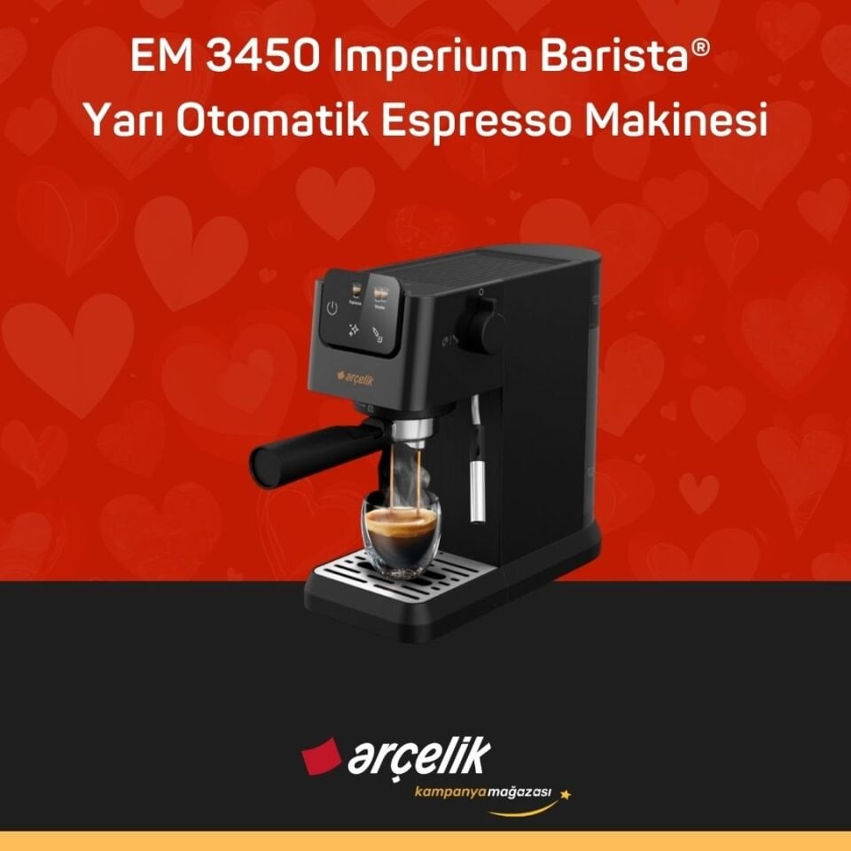 ARÇELİK EM 3450 Imperium Barista® Yarı Otomatik Espresso Makinesi